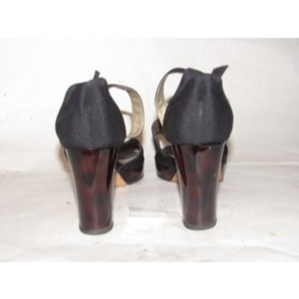 Saint Laurent MOD Black w Tortoise Shell Open Toe - Picture 9 of 12